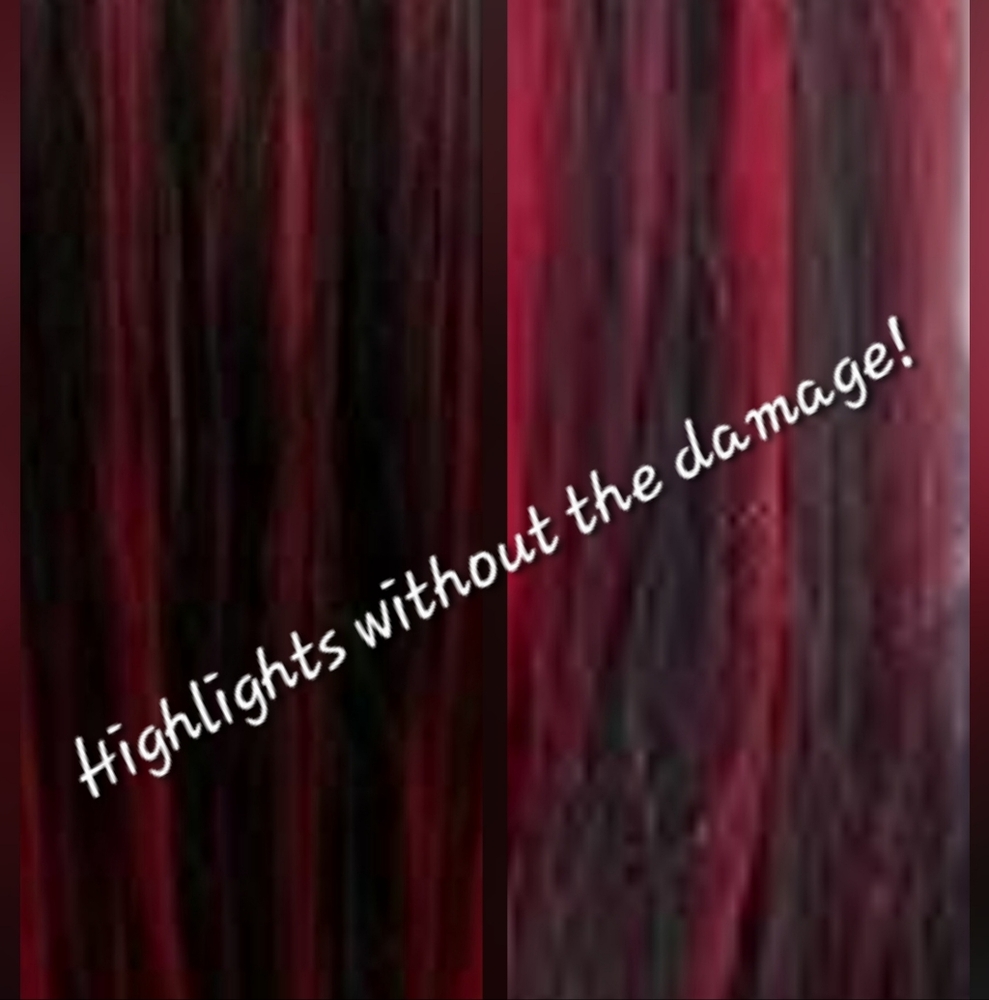 Ombre Red Hair Highlight Extensions